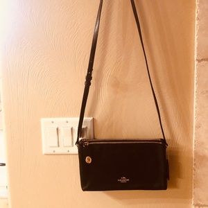 Black with Gold trim Coach Crossbody Purse